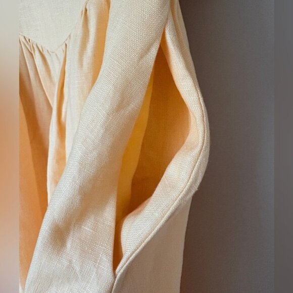 NEW Reformation Balia Linen Midi Dress in Parmesan Light Yellow | US 2 UK 6 - Picture 13 of 16